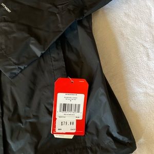 North face windbreaker/ rain jacket, NWT, black size Medium juniors.
